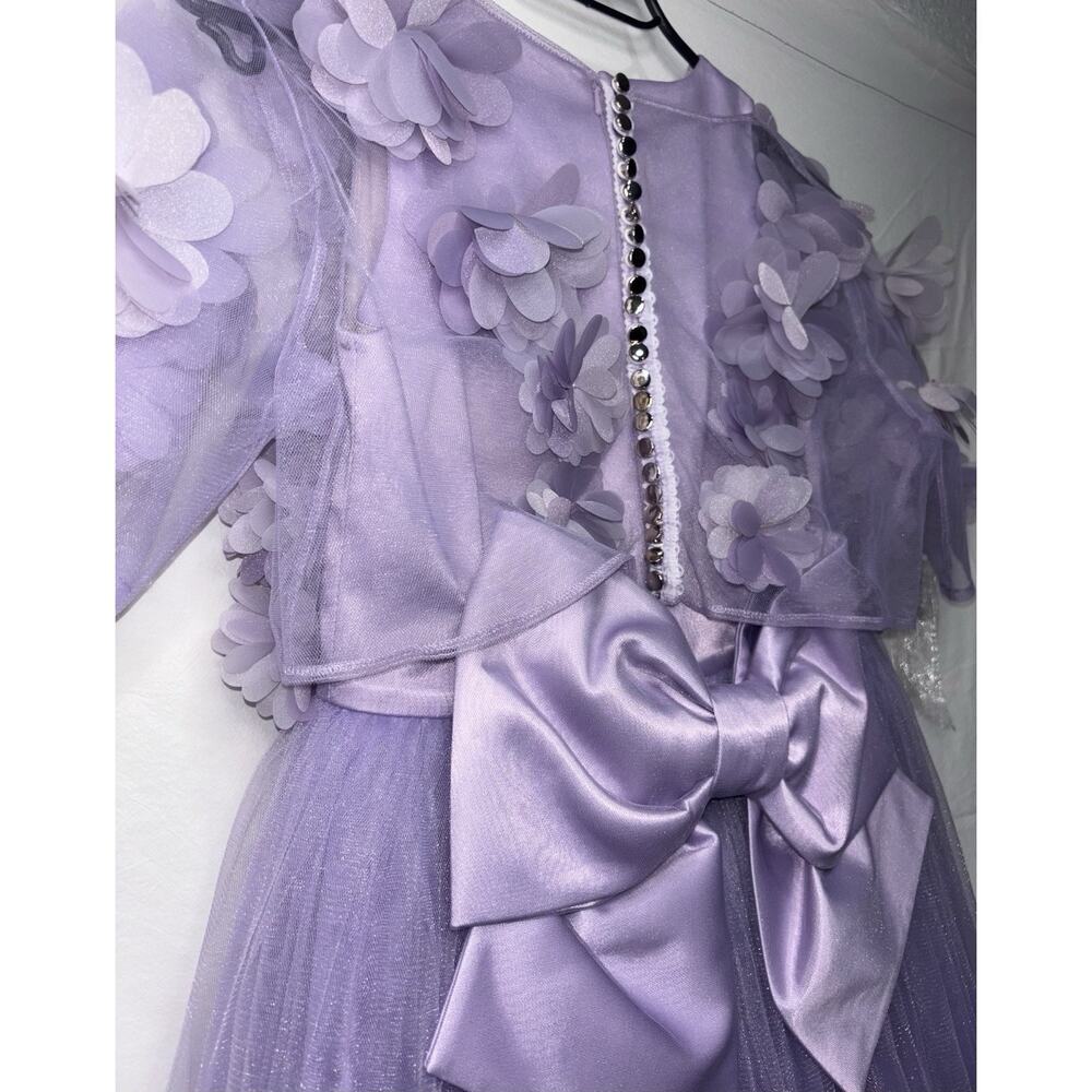 Junona Girls Floral Appliqué Tulle Maxi Designer 2 Piece Dress Size 9-10 Years - Picture 13 of 15